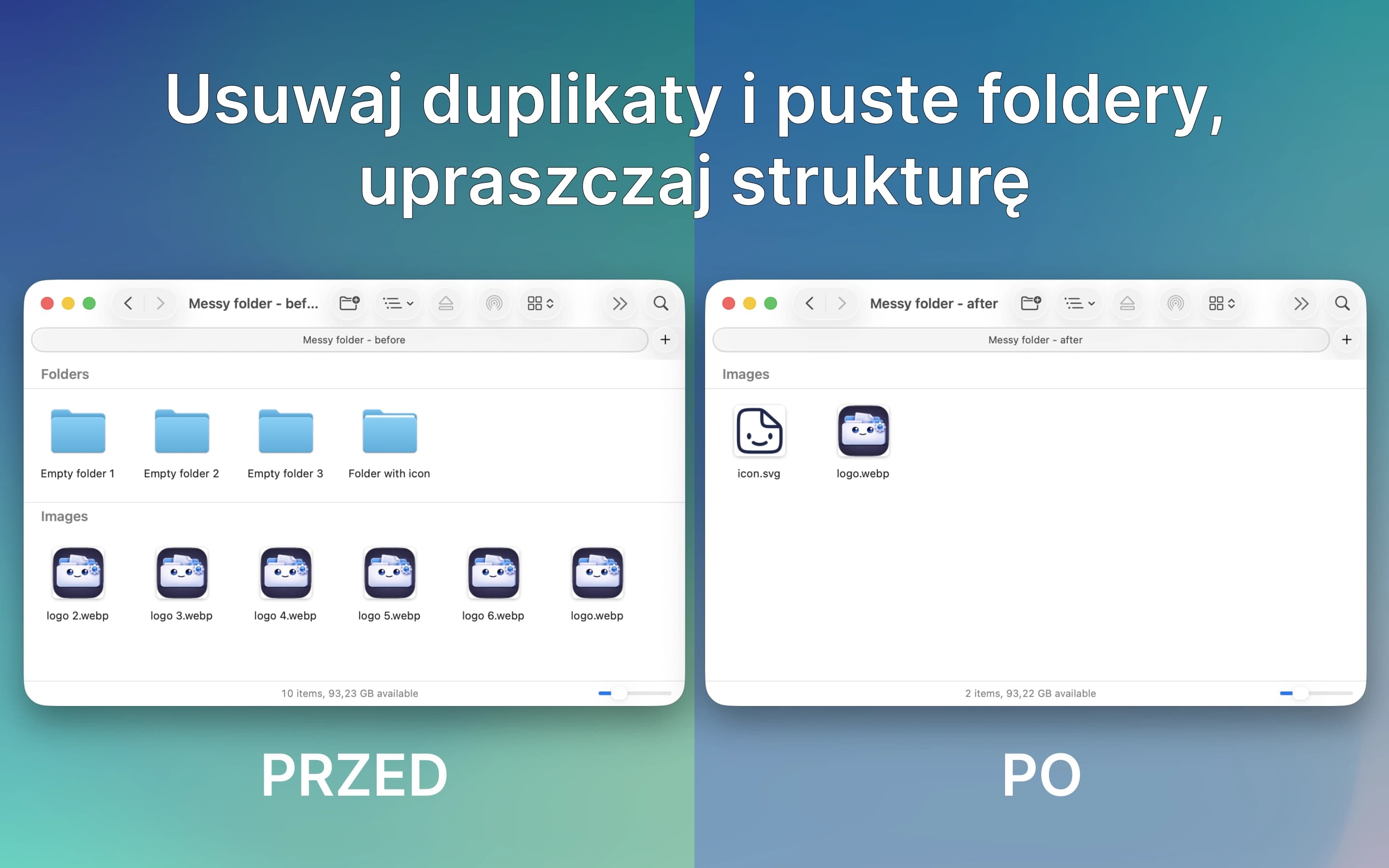 Usuwanie duplikatów, pustych folderów i spłaszczanie struktury