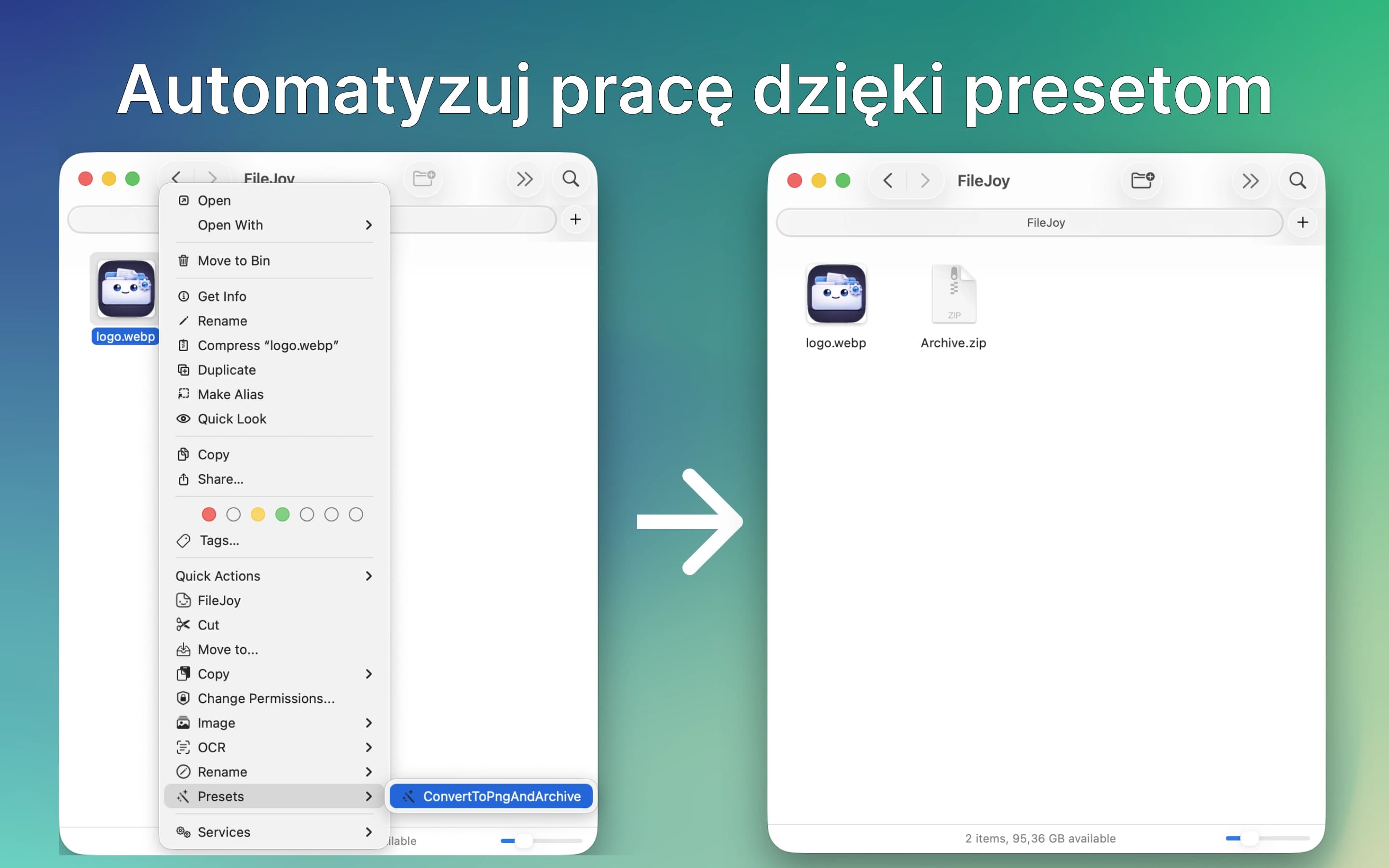 Automatyzacja pracy z zestawami akcji
